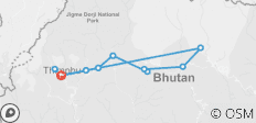  Bhutan maßgeschneiderte Rundreise - 13 Destinationen 