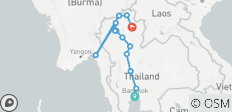  Noord-Thailand Landelijk - Bangkok naar Chiang Rai Fietstocht - 13 bestemmingen 
