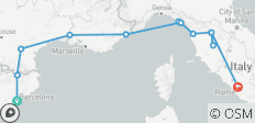 Barcelona to Rome - 13 destinations 