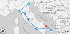  Grote rondreis door Italië (gecombineerde rondreis) - 15 bestemmingen 