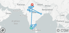  Voyage de 30 jours en Inde du Sud et en Inde du Nord - 33 destinations 