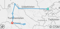  Tashkent to Ashgabat - 9 destinations 