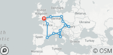 Komplettes Europa Gruppenbahnreise (18-35) - 13 Destinationen 