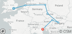  Centraal-Europa Groepsreis per trein (18-35) - 7 bestemmingen 