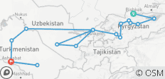  De Bichkek à Achgabat (including Lac Song Kol) - 17 destinations 