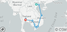  Hoogtepunten van Vietnam, Cambodja &amp; Thailand 19 dagen - 18 bestemmingen 