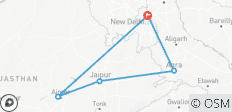  6 Tage Goldenes Dreieck Tour mit Pushkar - Taj Mahal bei Sonnenaufgang/Sonnenuntergang - 5 Destinationen 