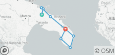  Apulien-Radrundreise (selbst geführt) Radfahren von Monopoli nach Otranto &amp; Lecce (7 Tage) - 9 Destinationen 