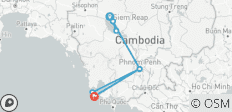  Circuit au Cambodge de Siem Reap à Phnom Penh et sur l\'île de Koh Rong pour se détendre sur la plage - 12 destinations 