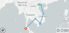  Höhepunkte Vietnams - Kambodscha - Thailand - Hanoi / Halong Bay / Hoi An / Ho Chi Minh / Siem Reap / Phuket - 11 Destinationen 