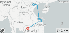  Vietnam Cambodia Tour to Hanoi, Halong bay, Hue, Hoi An, Angkor Wat for World Heritages - 7 destinations 