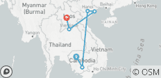  Goldenes Dreieck von Indochina - Kambodscha, Vietnam und Laos - 6 Destinationen 