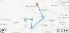  Safari des tigres et visite d\'Agra Taj Mahal commence à Jaipur et se termine à Delhi - 3 jours et 2 nuits - 5 destinations 