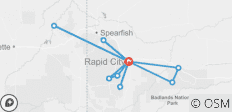  Spotlight op South Dakota met Mount Rushmore &amp; The Badlands (Standaard) (12 destinations) - 12 bestemmingen 