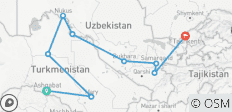  Lo mejor de Turkmenistán y Uzbekistán 15 días - 9 destinos 