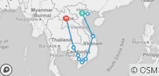  Odyssée du Vietnam, du Cambodge et du Laos 20 jours - 15 destinations 