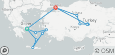  Klassisches Griechenland und Türkei inkl. 3 Tage Kreuzfahrt - 18 Destinationen 