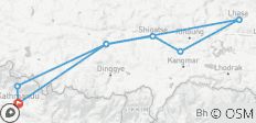  Circuito de Tíbet por tierra con un presupuesto - salida fija - 8 destinos 