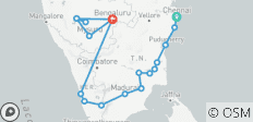  Fokus Südindien - Tamilnadu, Kerala &amp; Karnataka (All Inklusive mit Inlandsflug) - 18 Destinationen 