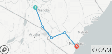  5 Dagen Kenia middellange afstand safari voor Amboseli en Tsavo Parks van Nairobi naar Mombasa - 5 bestemmingen 