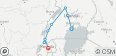  10 Tage Uganda Gorilla-Begegnung, Wildtiere &amp; Kigali Stadtrundfahrt (Privatreise) - 8 Destinationen 