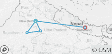  Gouden Driehoek met Kathmandu, Supersaver (Multi land) - 7 bestemmingen 