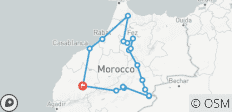  Rundreise ab Marrakesch - 8 Tage - Merzouga-Wüste, Fes, Chefchaouen und Casablanca - 18 Destinationen 