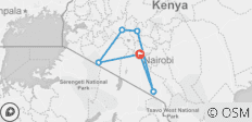  6 dagen Amboseli, Aberdares, Lake Nakuru $ Masai Mara - 6 bestemmingen 