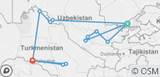  Uzbekistan &amp; Turkmenistan Adventure - 13 destinations 