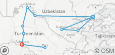  Usbekistan &amp; Turkmenistan Abenteuer (einschließlich Kunye Urgench) - 11 Destinationen 