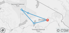  Lake Manyara, Serengeti und Ngorongoro Gruppenreise ab Arusha - 4 Tage - 5 Destinationen 