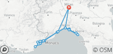  7 Daagse Rondreis Italiaanse Rivièra en Franse Kust - vanuit Milaan - 22 bestemmingen 