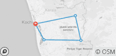  Kerala Rundreise - 7 Tage, 6 Nächte - 5 Destinationen 