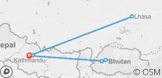  Nepal, Bhutan &amp; Tibet - 12 Tage - 9 Destinationen 