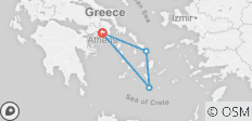  Cultural Athens &amp; Island Hopping Mykonos - Santorini (Self-guided) - 4 destinations 