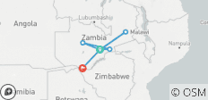  Kafue, Lower Zambezi, South Luangwa &amp; Victoria Falls Package - 11 Days - 9 destinations 