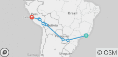  Reise durch Südamerika - 19 Tage - 15 Destinationen 