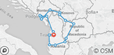  Ontdek 4 landen in 10 dagen (Montenegro-Kosovo-Macedonië-Albanië) - 21 bestemmingen 