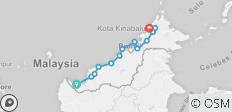  Trans-Borneo mit dem Rennrad (RTB1) - 15 Tage - 13 Destinationen 