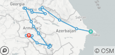  Große Kaukasus Rundreise (Aserbaidschan - Georgien - Armenien) - Private Rundreise (14 Tage) - 22 Destinationen 