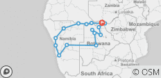  Botswana &amp; Namibia 2021/2022 - 20 Tage - 17 Destinationen 