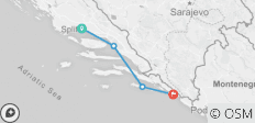  One-Way-Kreuzfahrt von Split nach Dubrovnik (A-Kategorie über Deck, alle Altersgruppen) - 4 Tage - 4 Destinationen 