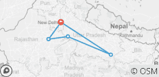  Majestueuze Gouden Driehoek Tour met Varanasi Beroemde Religieuze Plaats - 5 bestemmingen 