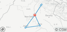  Gouden Driehoek &amp; Ganges vanuit Delhi – Delhi, Agra, Jaipur, Haridwar &amp; Rishikesh Rondreis door - 7 bestemmingen 
