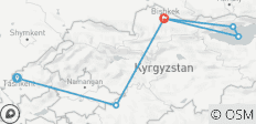  Kyrgyzstan 5-daagse tour met Osh, Bishkek, en Issyk Kul - 6 bestemmingen 