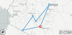  7 Dagen Geweldige Safari naar de Masai Mara Nakuru Naivasha en Samburu Parken met een gratis eerste overnachting in het Decasa Hotel. - 6 bestemmingen 