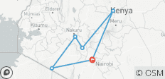  Masai Mara, Nakuru, Naivasha und Samburu Parks (mit kostenloser Abholung vom Flughafen und erster Nacht im After 40 Hotel in Nairobi) Safari - 7 Tage - 6 Destinationen 