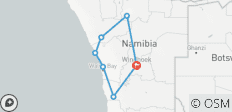  8-Daagse Sossusvlei, Swakop, Twyfelfontein &amp; Etosha (Logies) - 7 bestemmingen 