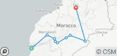  Circuit privé de 5 jours depuis Agadir jusqu\'à Fès en passant par Marrakech et le désert du Sahara - 9 destinations 