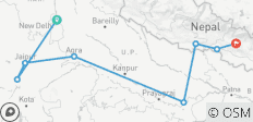  Real Delhi to Kathmandu (from New Delhi to Kathmandu) - 8 destinations 